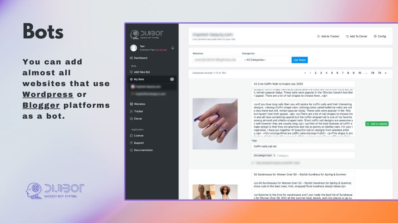 Bot Listing Content