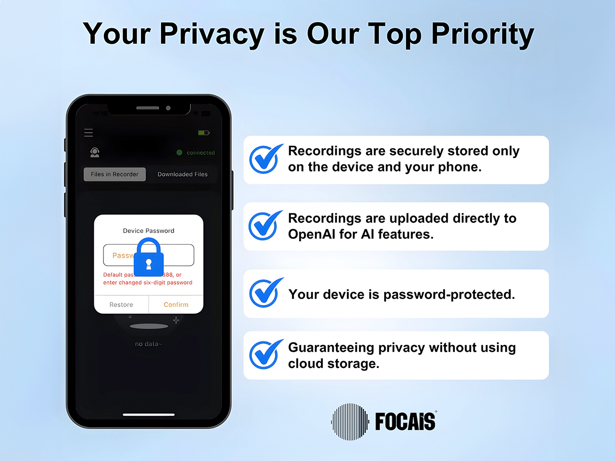 focais meet one voice activated ai powered recorder black screenshot 2