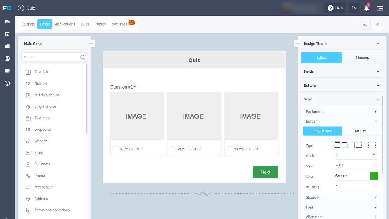 Basic web form and appearance editor