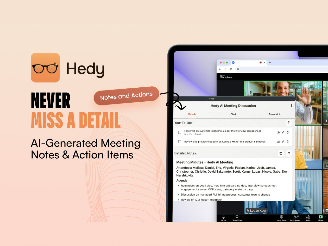 hedy ai real time meeting class coach pro 1 year subscription screenshot 2