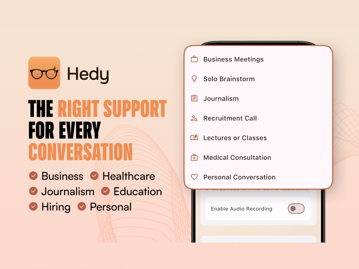 hedy ai real time meeting class coach pro 1 year subscription screenshot 3