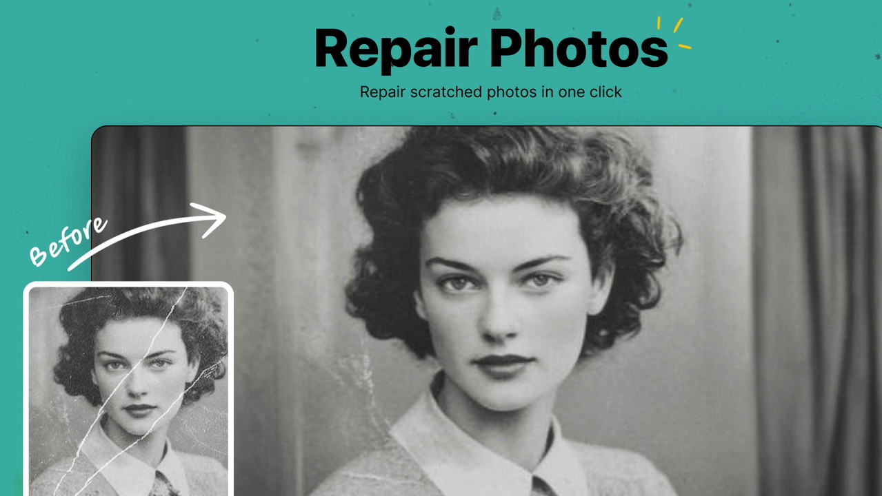 Remove scratches from old photos simply in one click.