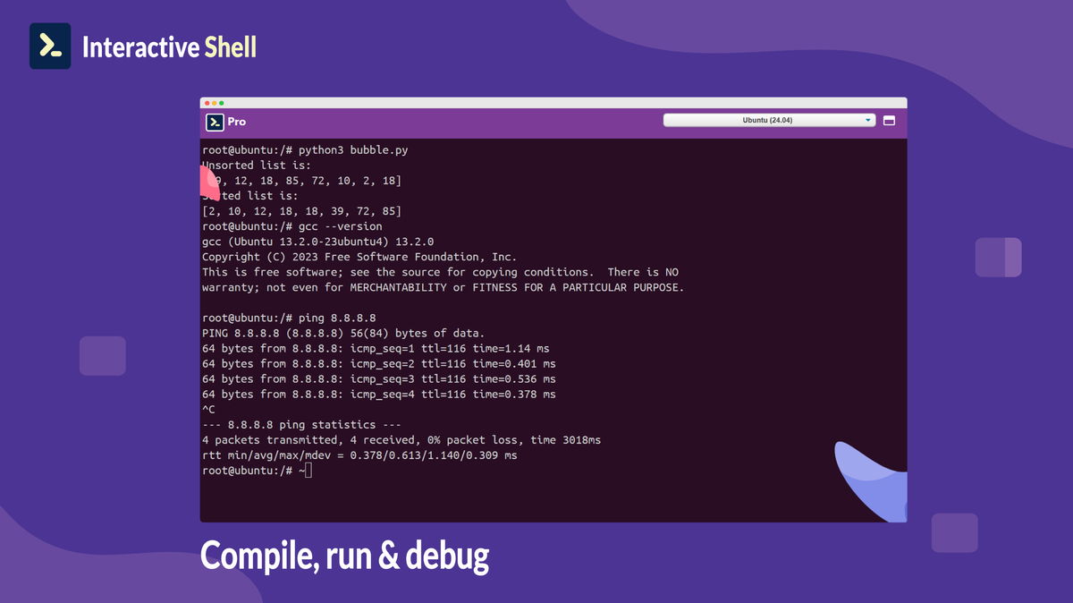 interactive shell screenshot 2