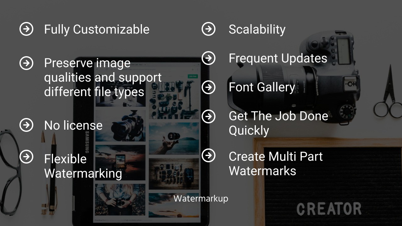 Customize and enhance your watermarks with advanced features.