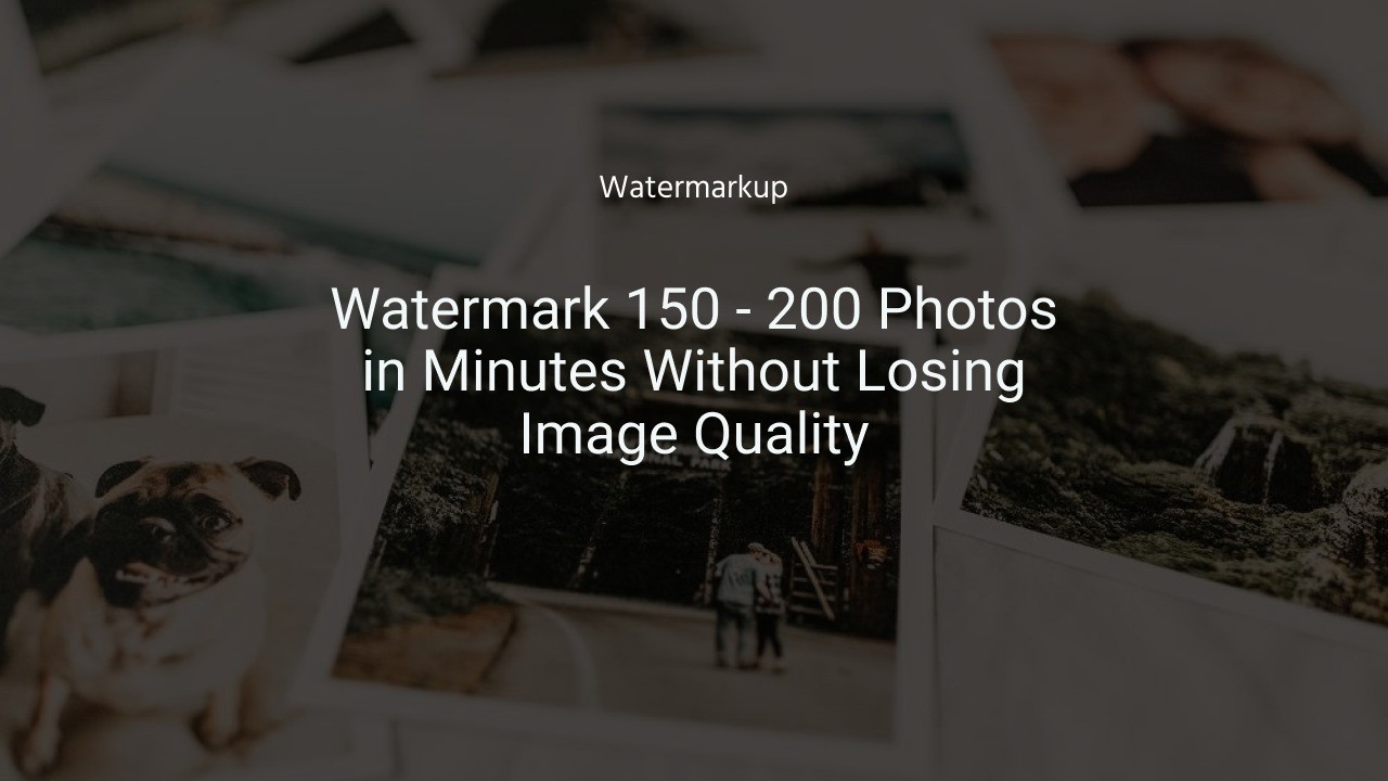 Efficiently watermark large batches of images without losing quality.