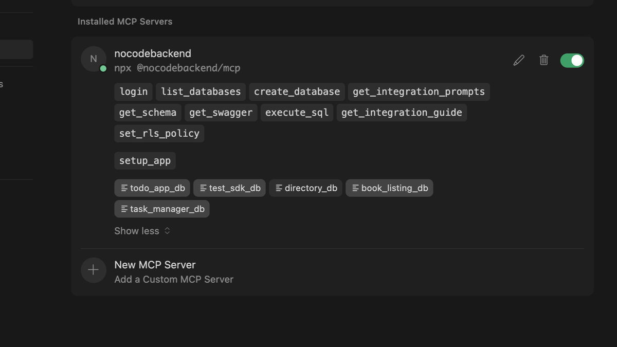 nocodebackend screenshot 2