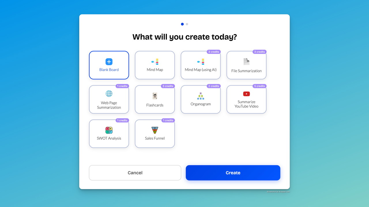 Different creation modes