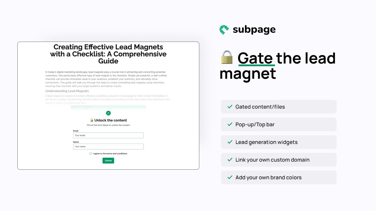Capture leads efficiently with gated content and pop-ups.