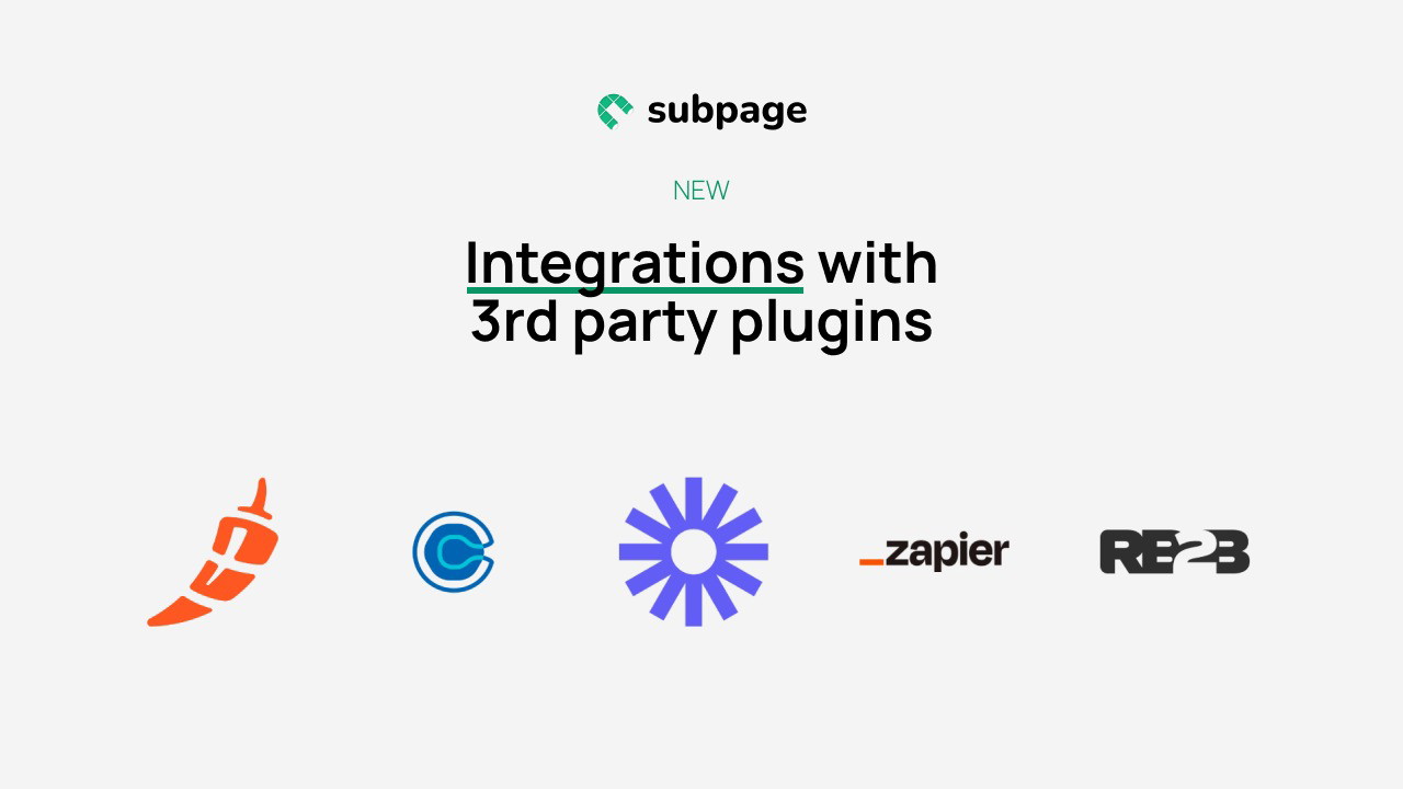 Integrate Subpage with your favorite tools to enhance your marketing efforts.