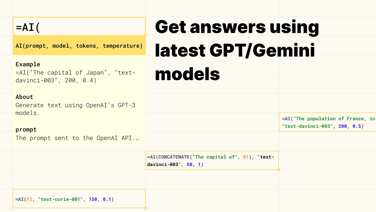 Harness the power of =AI() and =AI\_IMAGE()