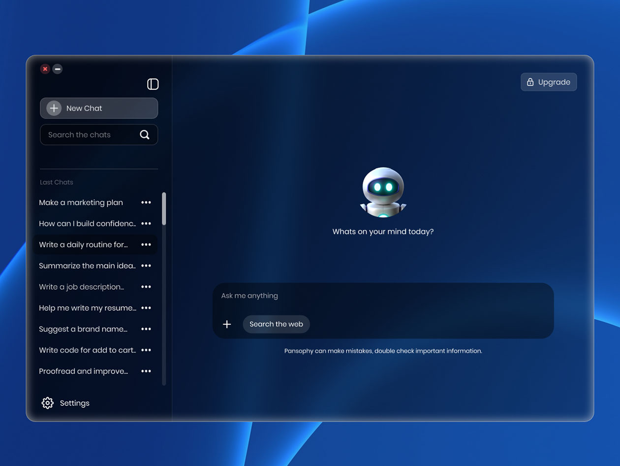 pansophy private personal ai desktop assistant screenshot 2