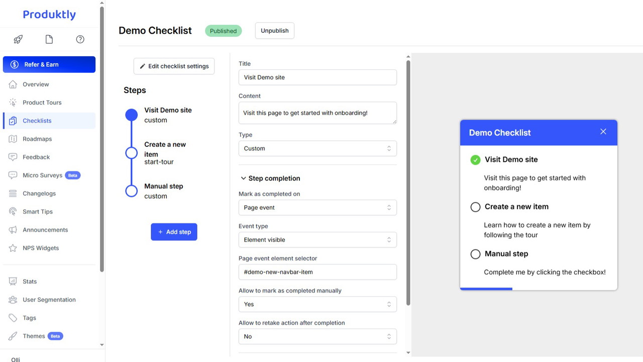 Onboarding checklists that empower your users to succeed from day one