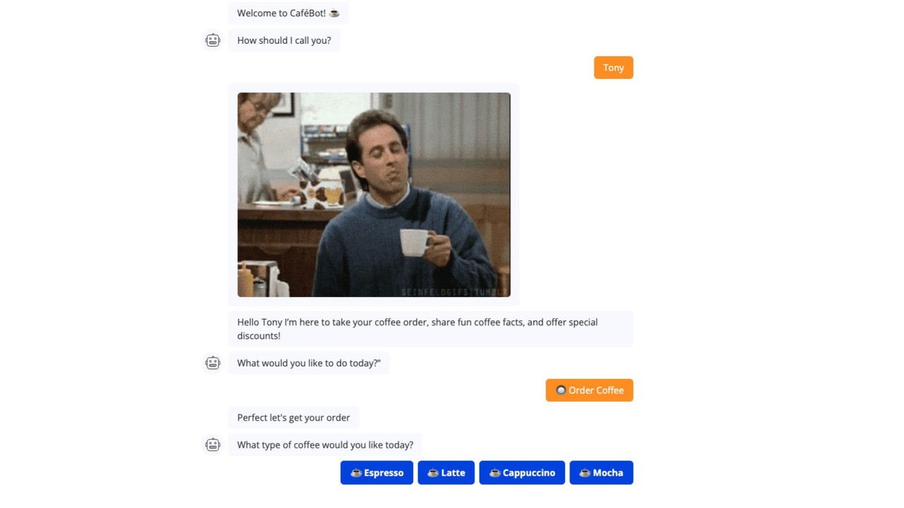 Create interactive experiences with your chatbot agents.