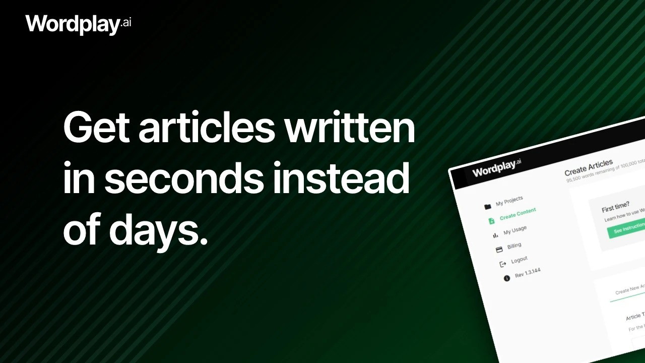 With Wordplay, you no longer need to spend days researching and writing.