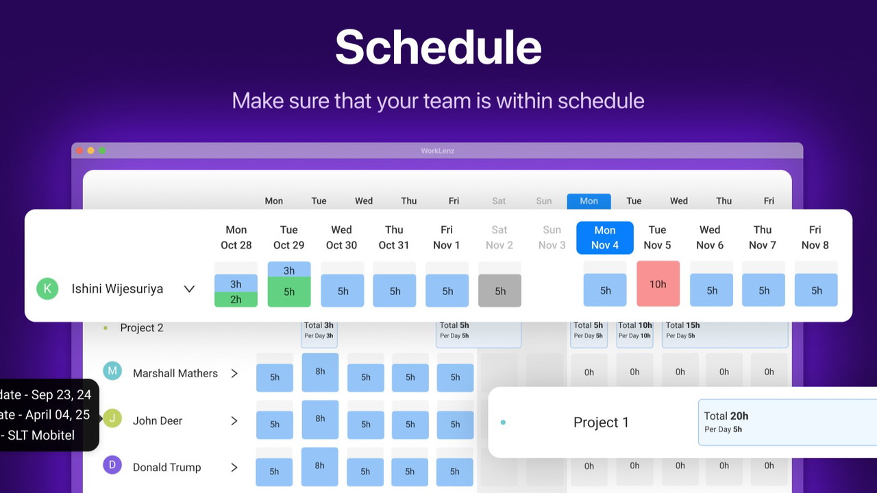 Schedule your team
