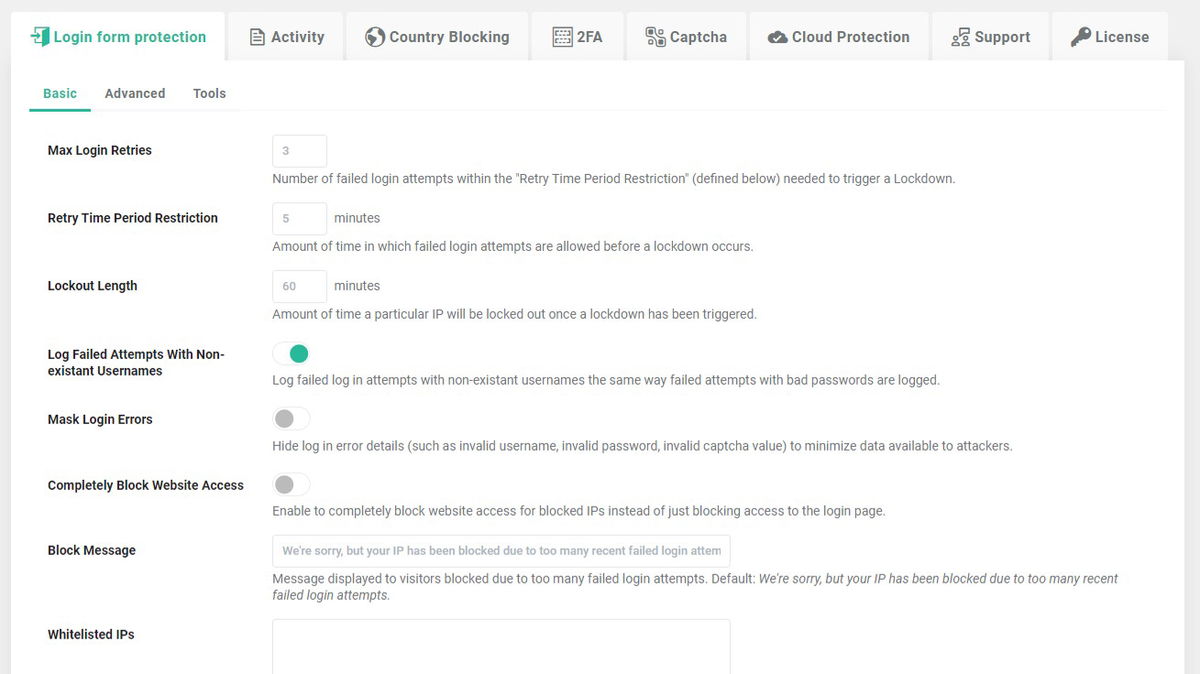 wp login lockdown screenshot 2
