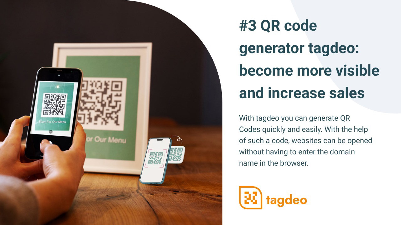 Unlock greater visibility and boost sales with tagdeo's powerful QR code generator.
