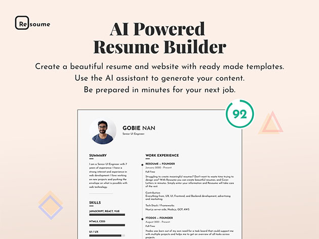 the complete resoume ai assistant resum writer lifetime subscription screenshot 1
