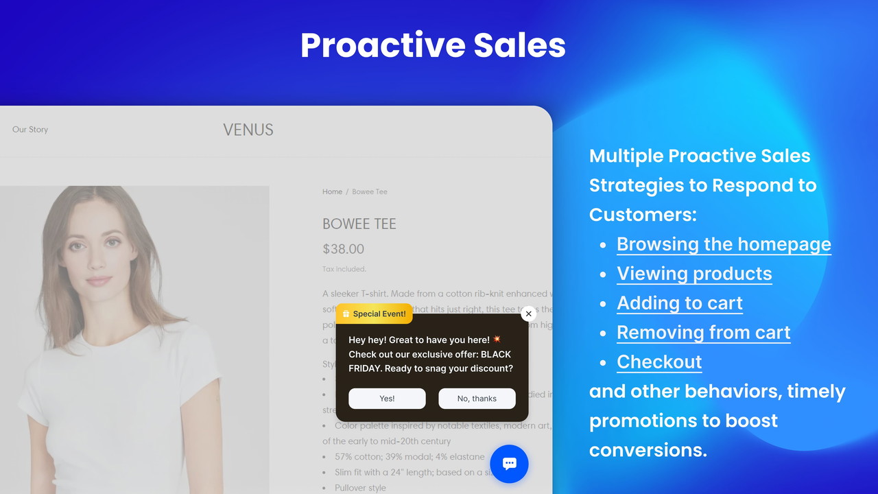 Respond intuitively and through custom behaviors to a wide variety of customer sales scenarios.