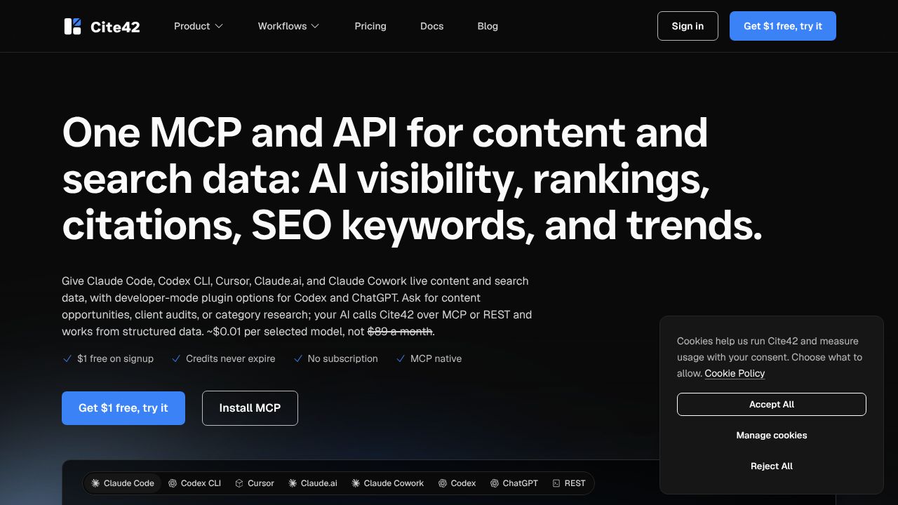 mcp homepage screenshot