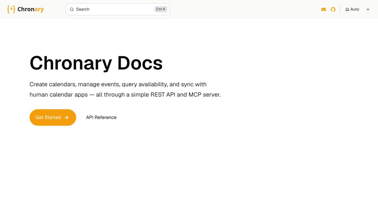 Chronary homepage screenshot