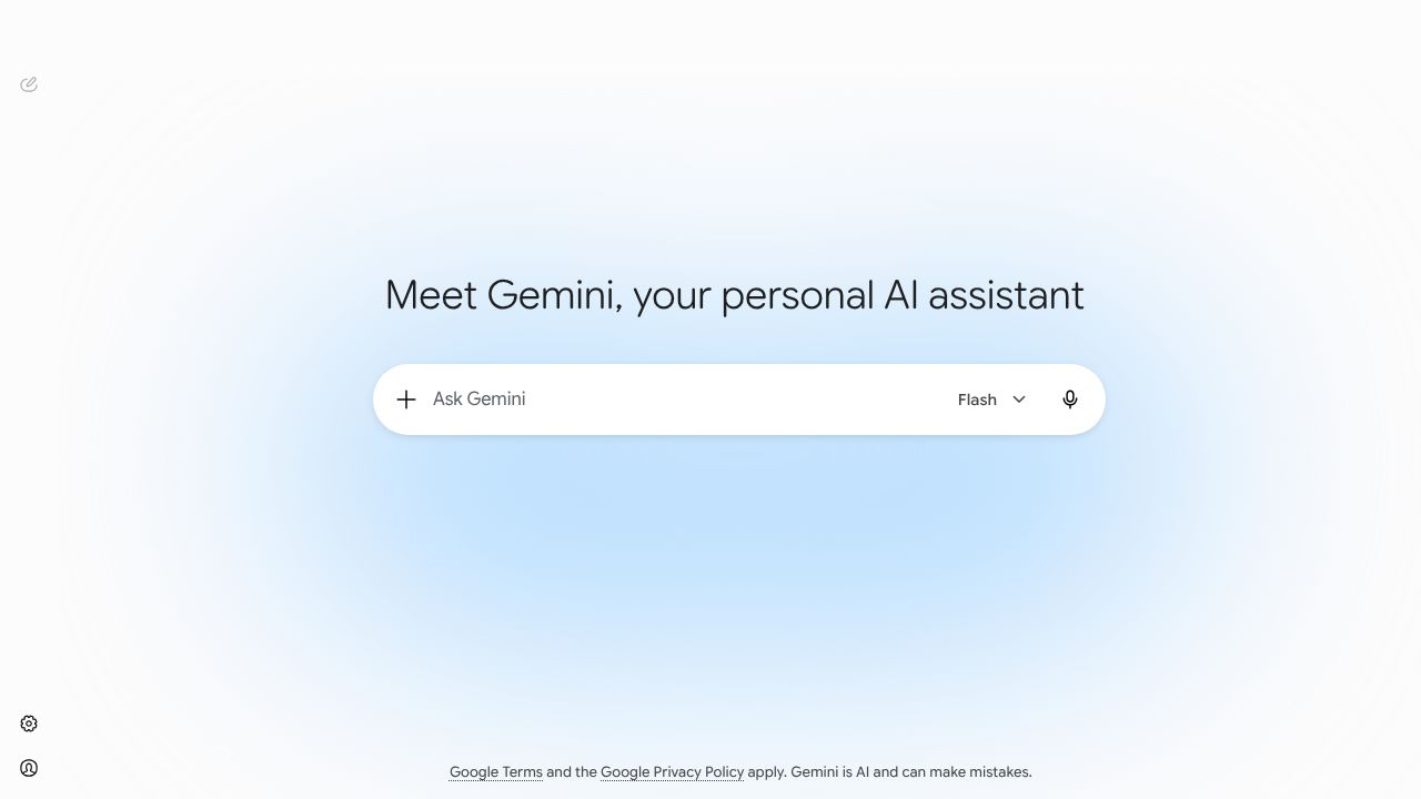 Google Gemini interface, a ChatGPT alternative for Google Workspace users
