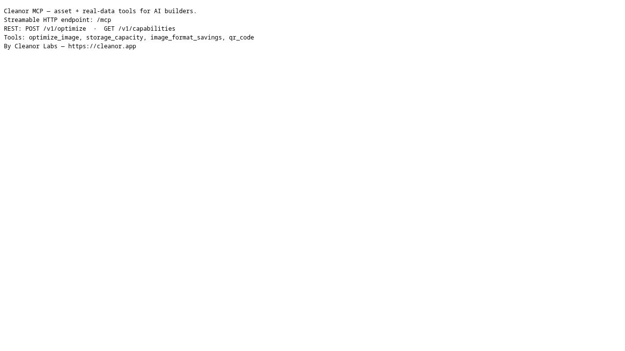 Cleanor homepage screenshot