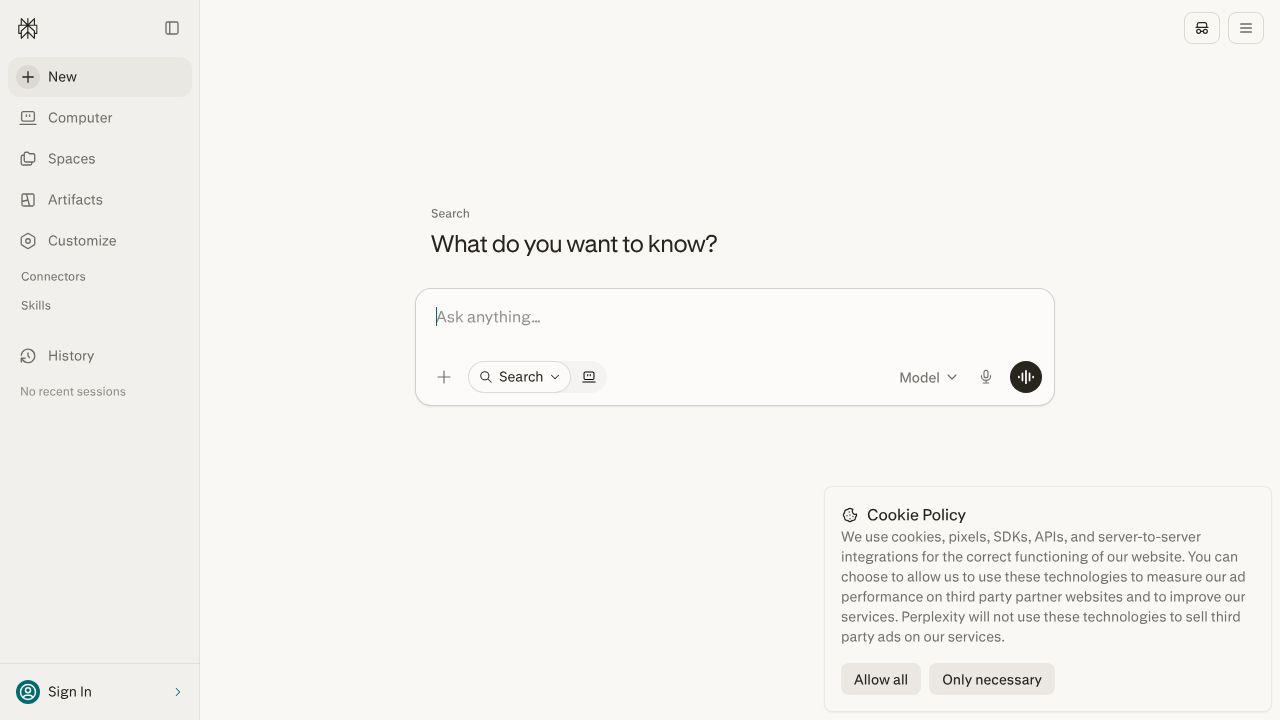 Perplexity interface, a ChatGPT alternative for research with citations