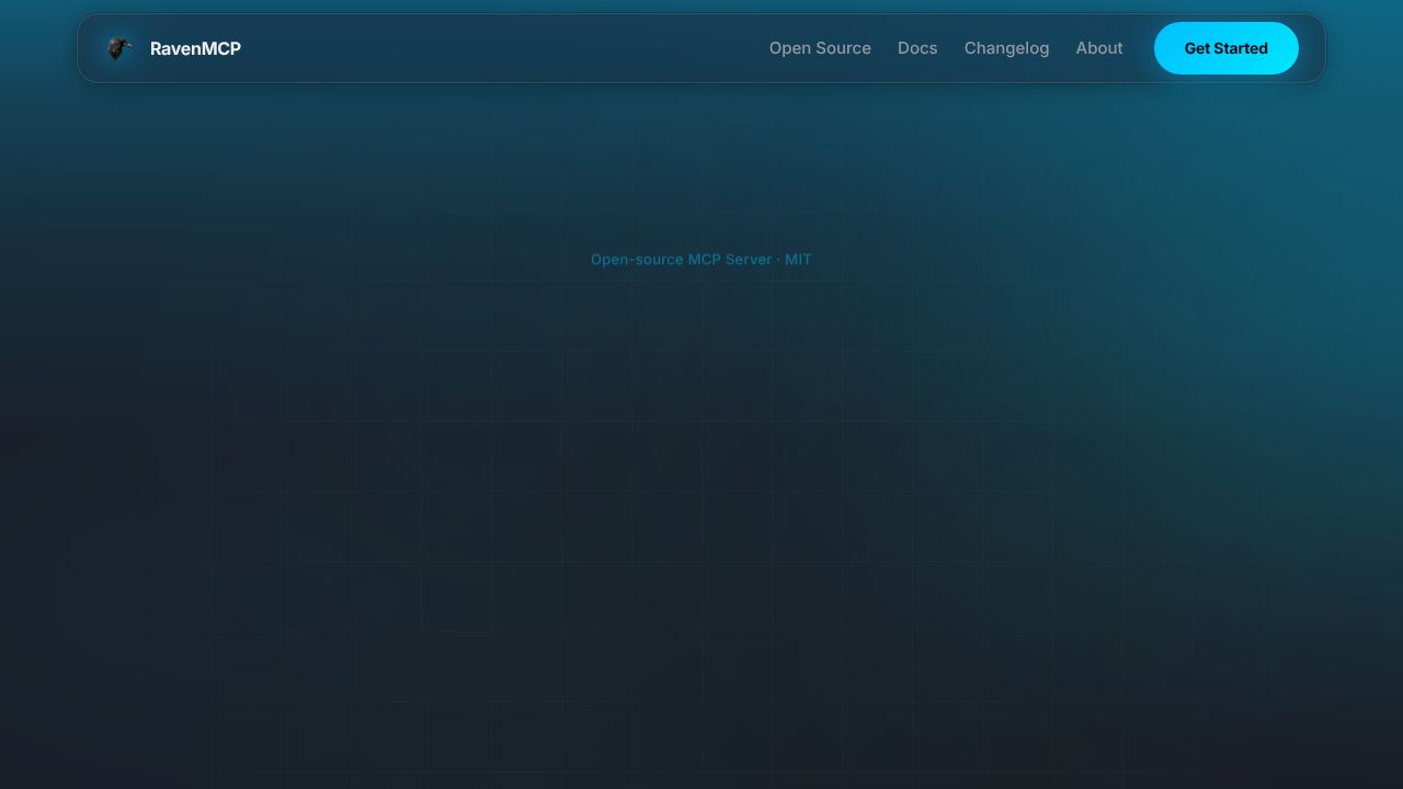 Raven homepage screenshot