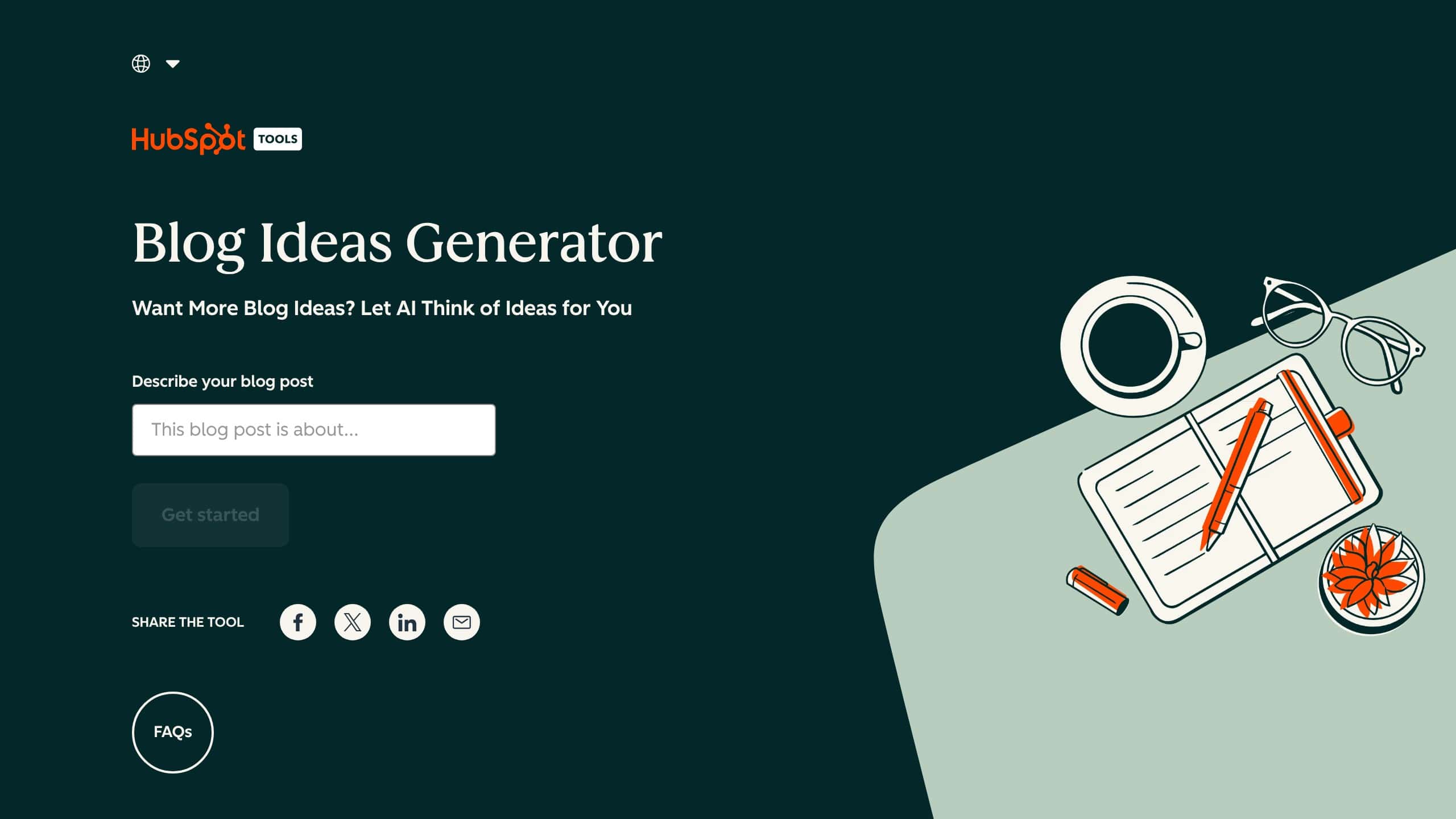 HubSpot Blog Ideas Generator for content brainstorming