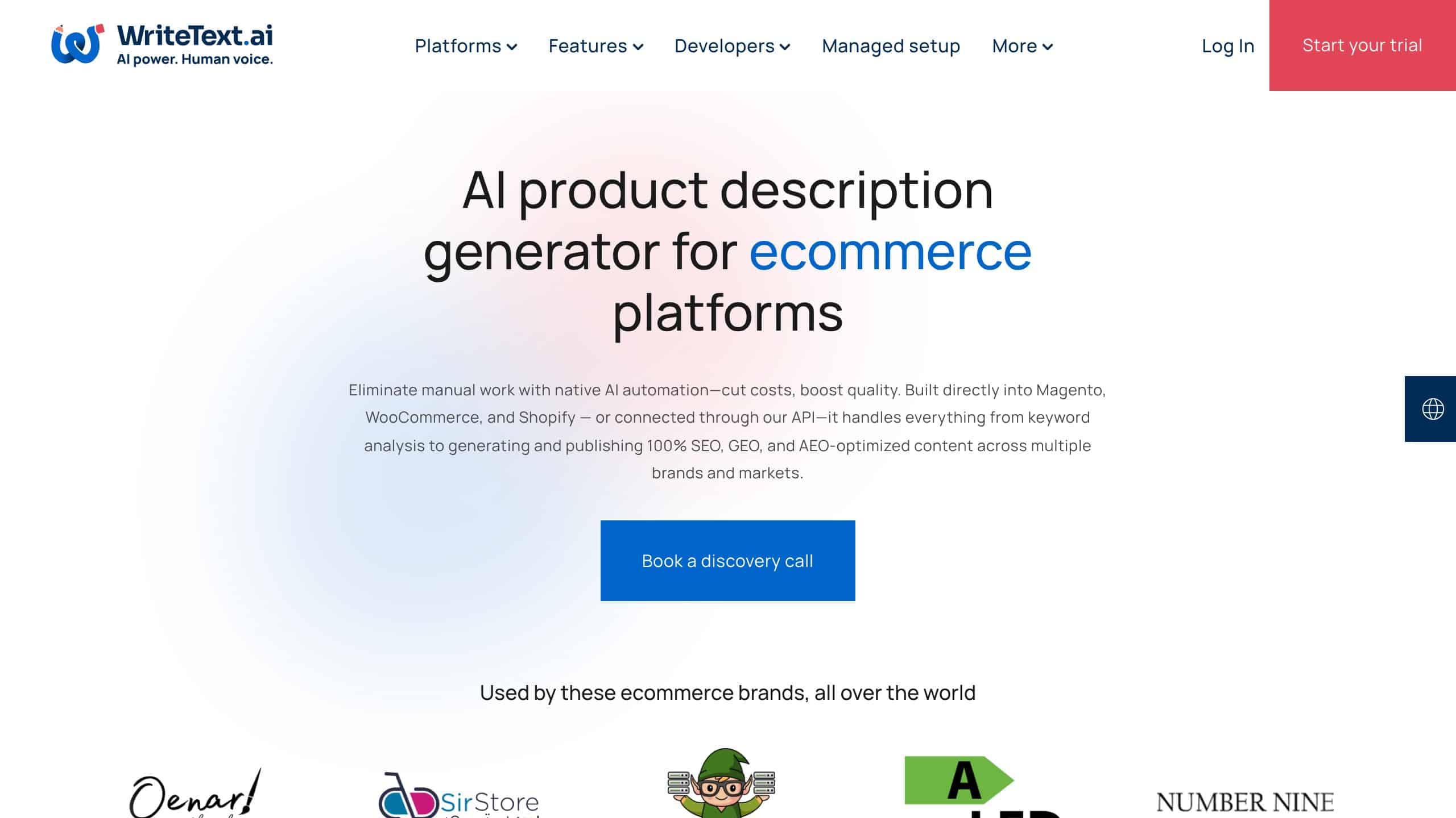 WriteText.ai e-commerce product description generator