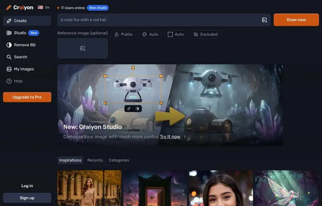 Craiyon free no-signup AI image generator