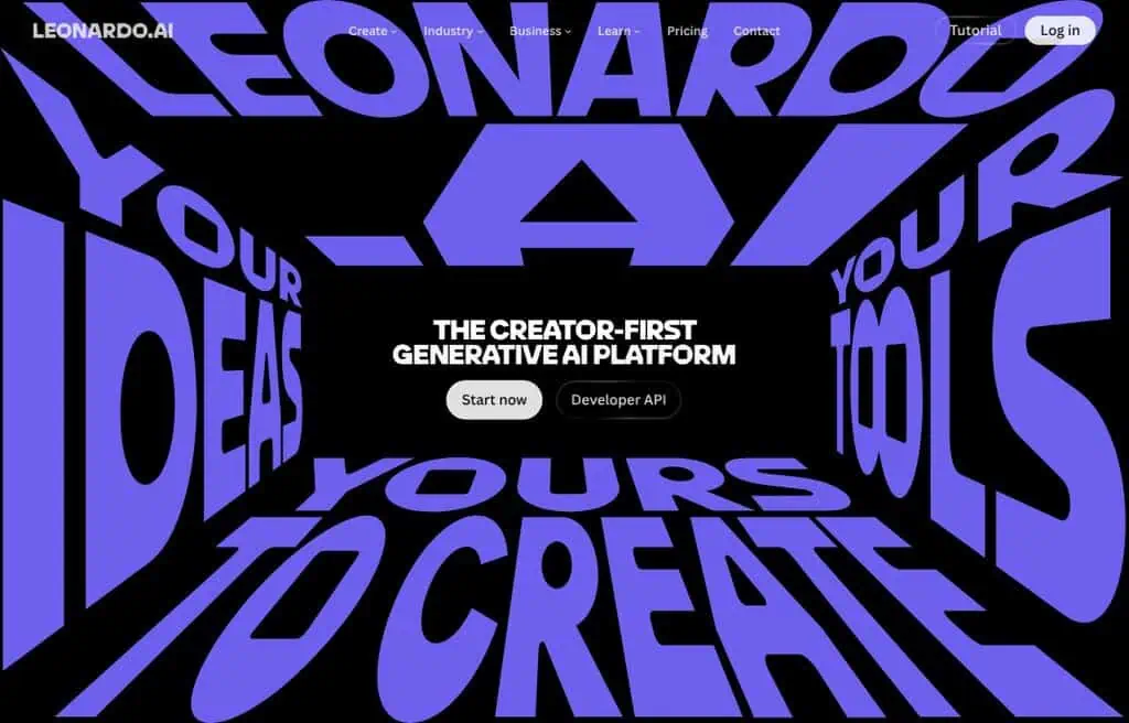 Leonardo AI image generation workspace with model and style controls