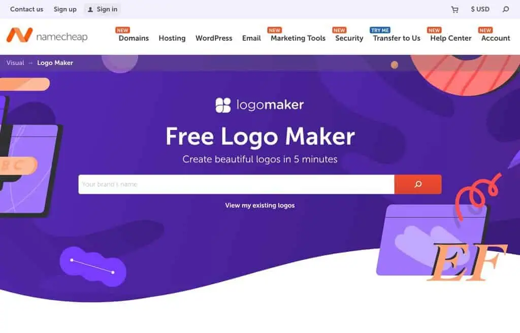 Namecheap Logo Maker AI-generated logo options