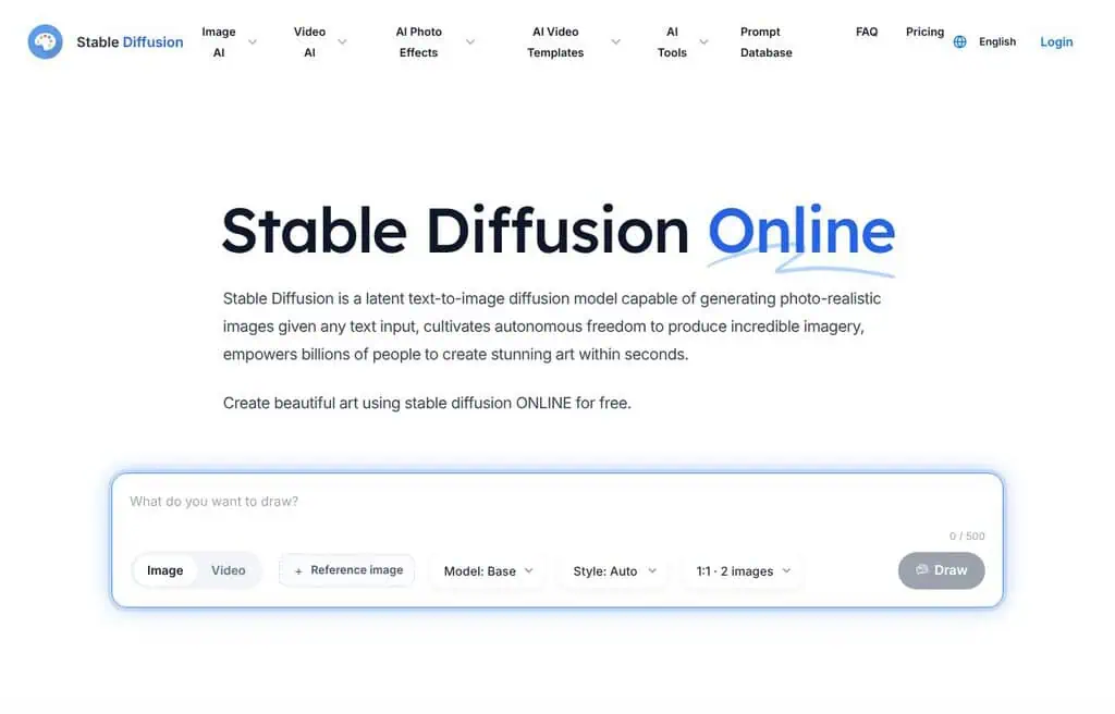 Stable Diffusion free web image generation interface