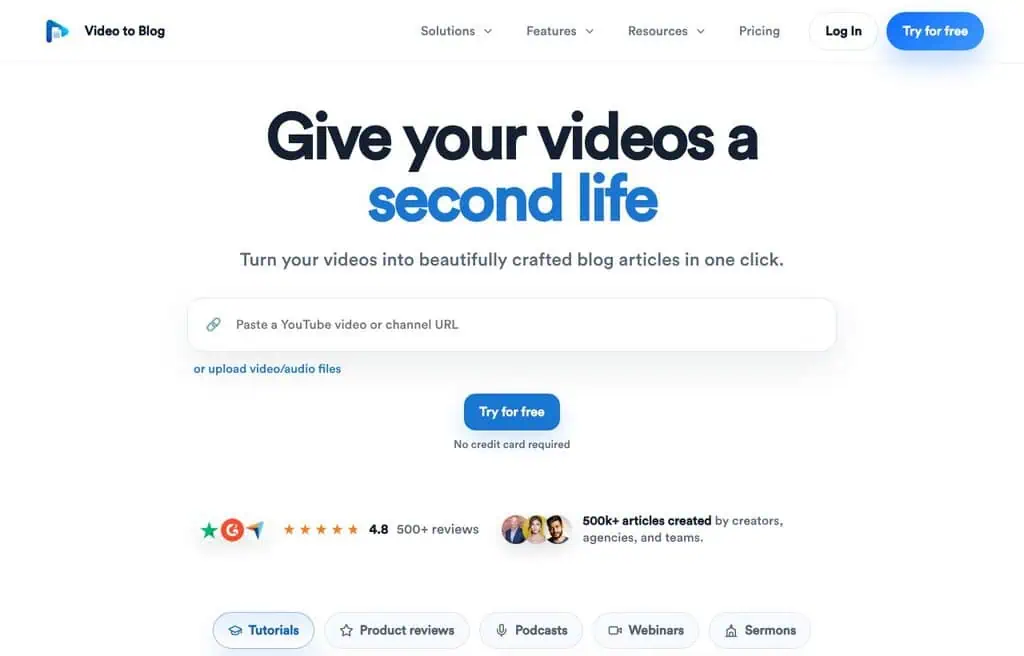 Video to Blog converting videos into articles