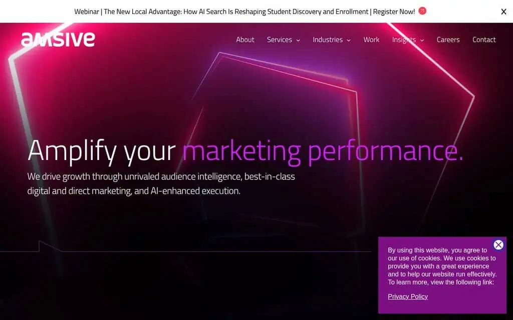 Amsive homepage - AI SEO agency