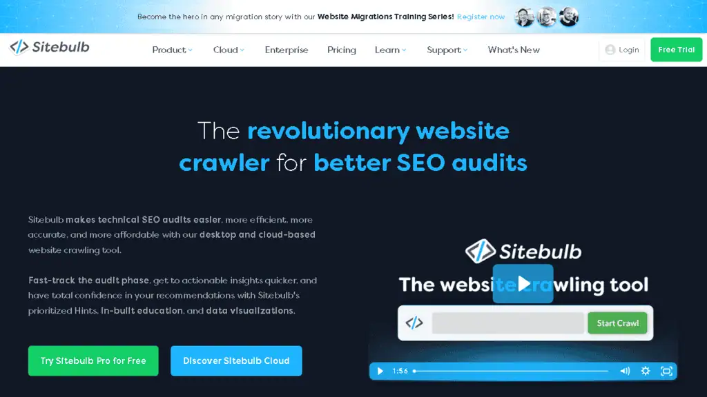 Sitebulb technical SEO audit showing prioritized issue list and site health score