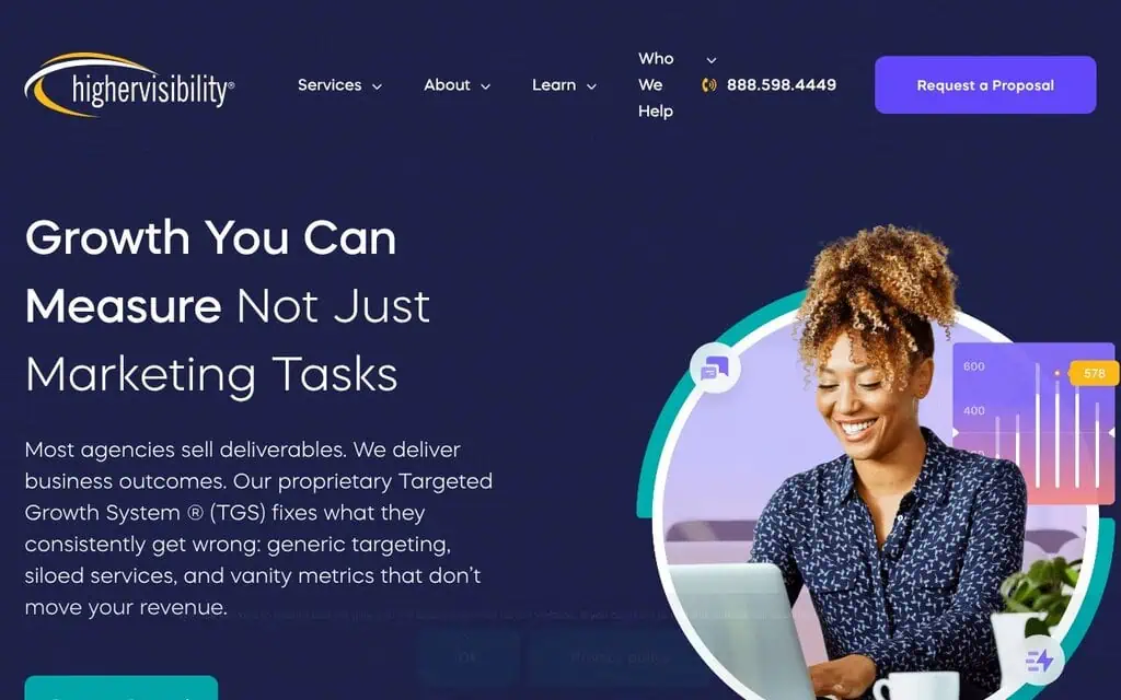 Higher Visibility homepage - AI SEO agency
