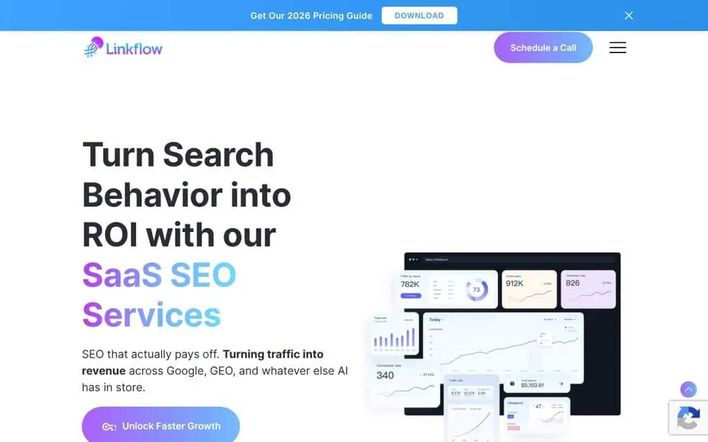 Linkflow homepage - AI SEO agency