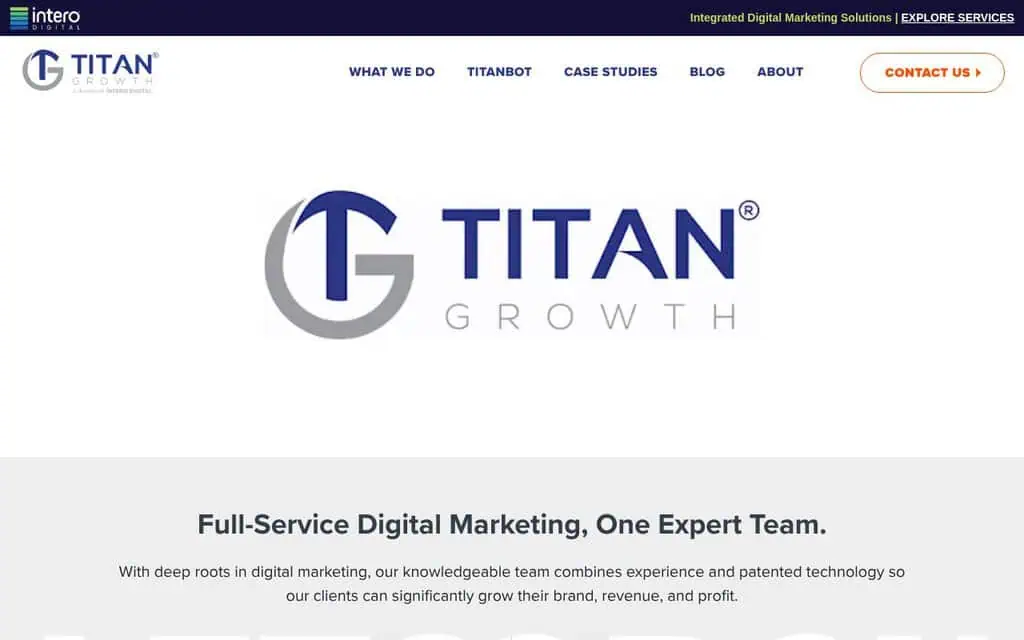 Titan Growth homepage - AI SEO agency
