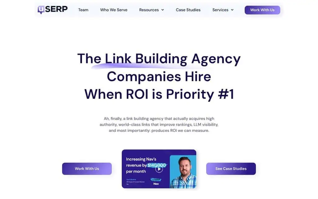 uSERP homepage - AI SEO agency
