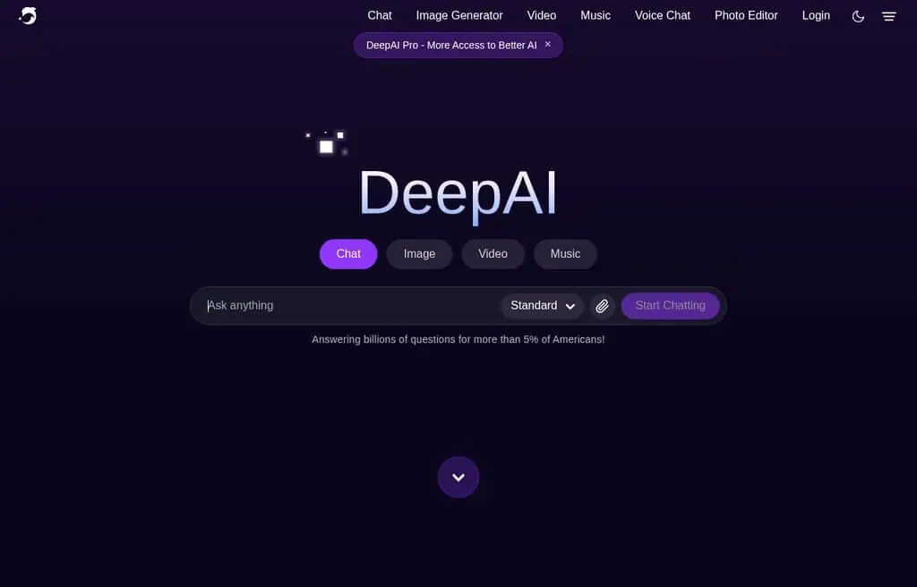 DeepAI AI video and image generation toolkit