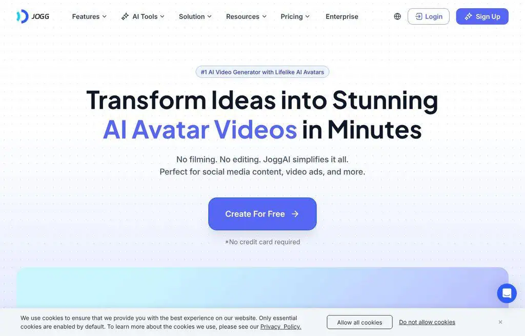 JoggAI AI avatar video and ad creation platform