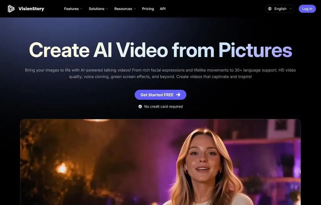 VisionStory AI image to video and avatar generation