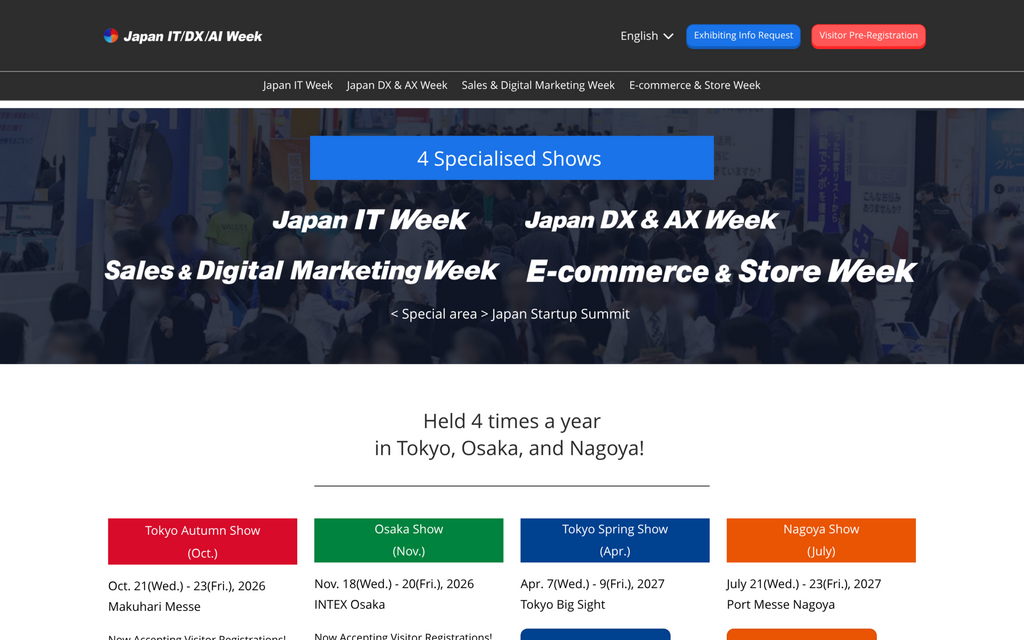 Japan IT Week 2026 official website homepage