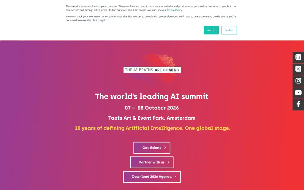 Homepage of the official World Summit AI 2026 website