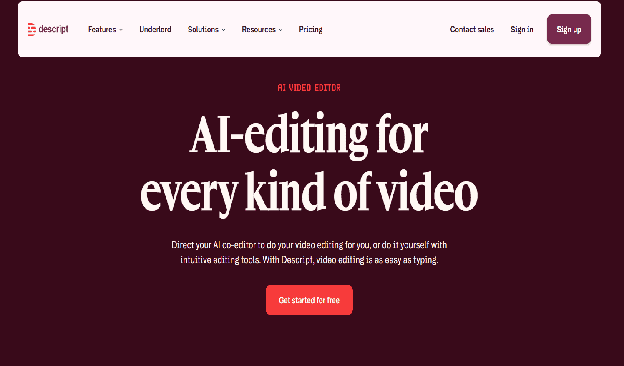 Descript transcript-based video editor