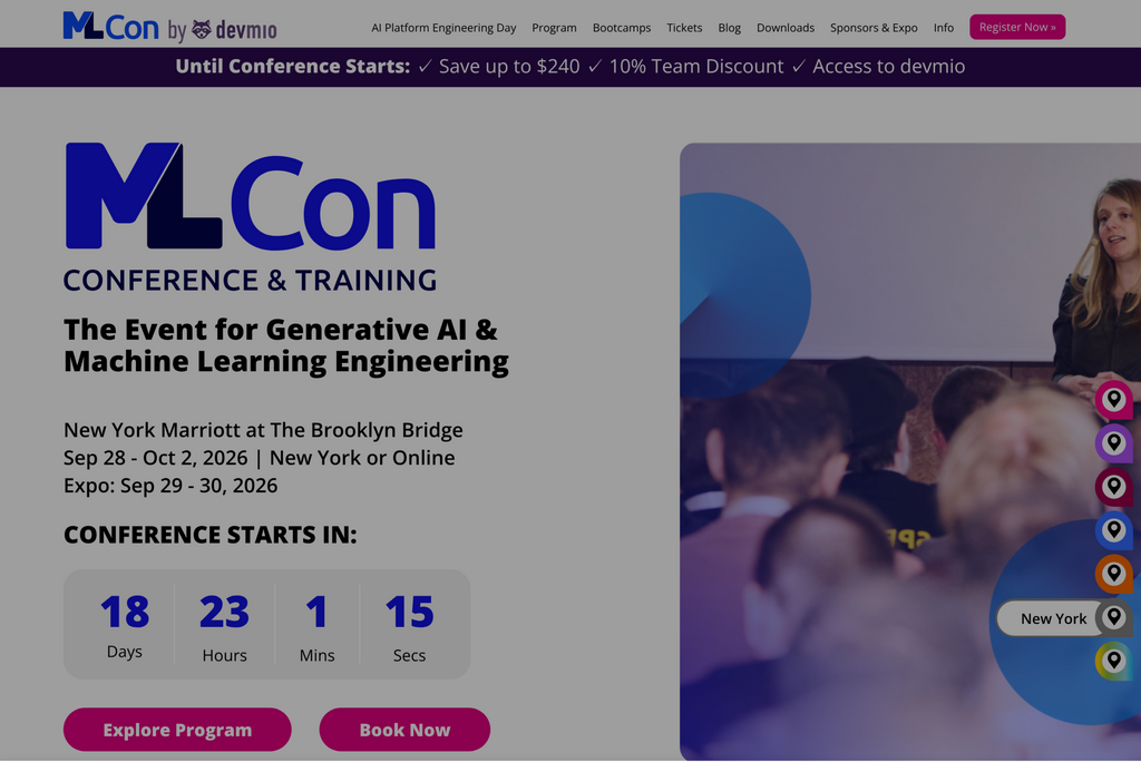 MLcon New York 2026 official website homepage
