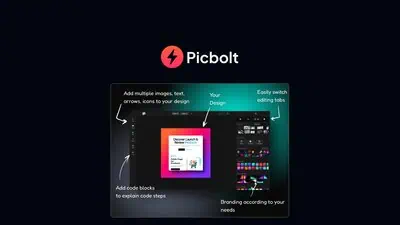 Picbolt is a browser-based design tool from developer Sohail Hussain that converts URLs, screenshots, and uploaded images into polished device mockups